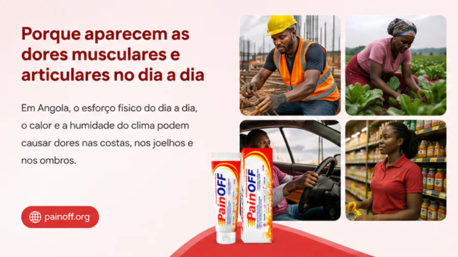 Trabalho físico do dia a dia em Angola que provoca dores musculares — {{OFFER_NAME}}